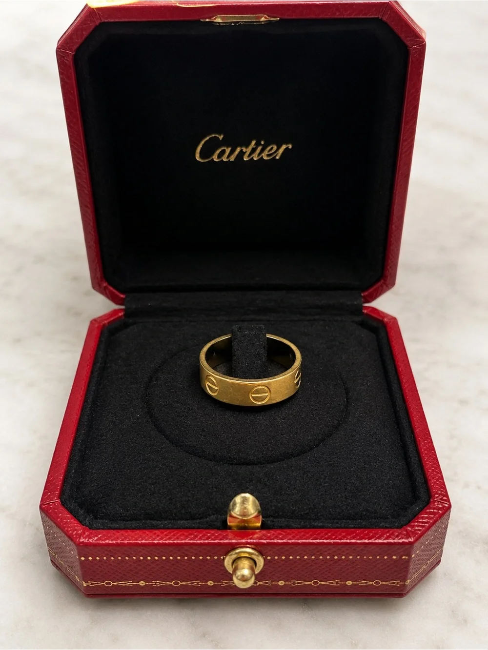 Cartier Love Ring Classic Model 18K Yellow Gold Size 54 w/ Box - Picture 3 of 3